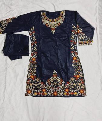 2 Pcs Women's Stitched Cotton Lawn Embroidered Shirt And Trouser