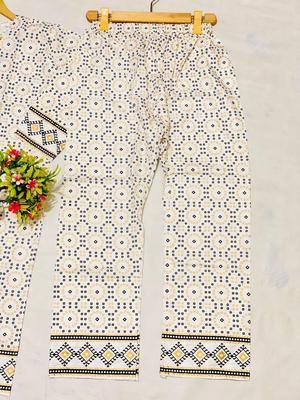 2 Pcs Women's Stitched Linen Printed Suit