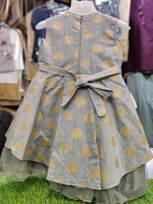 Fancy Cotton Frock And Trouser Set