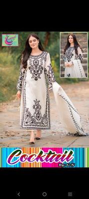 3 Pcs Women's Stitched Organza Embroidered Suit