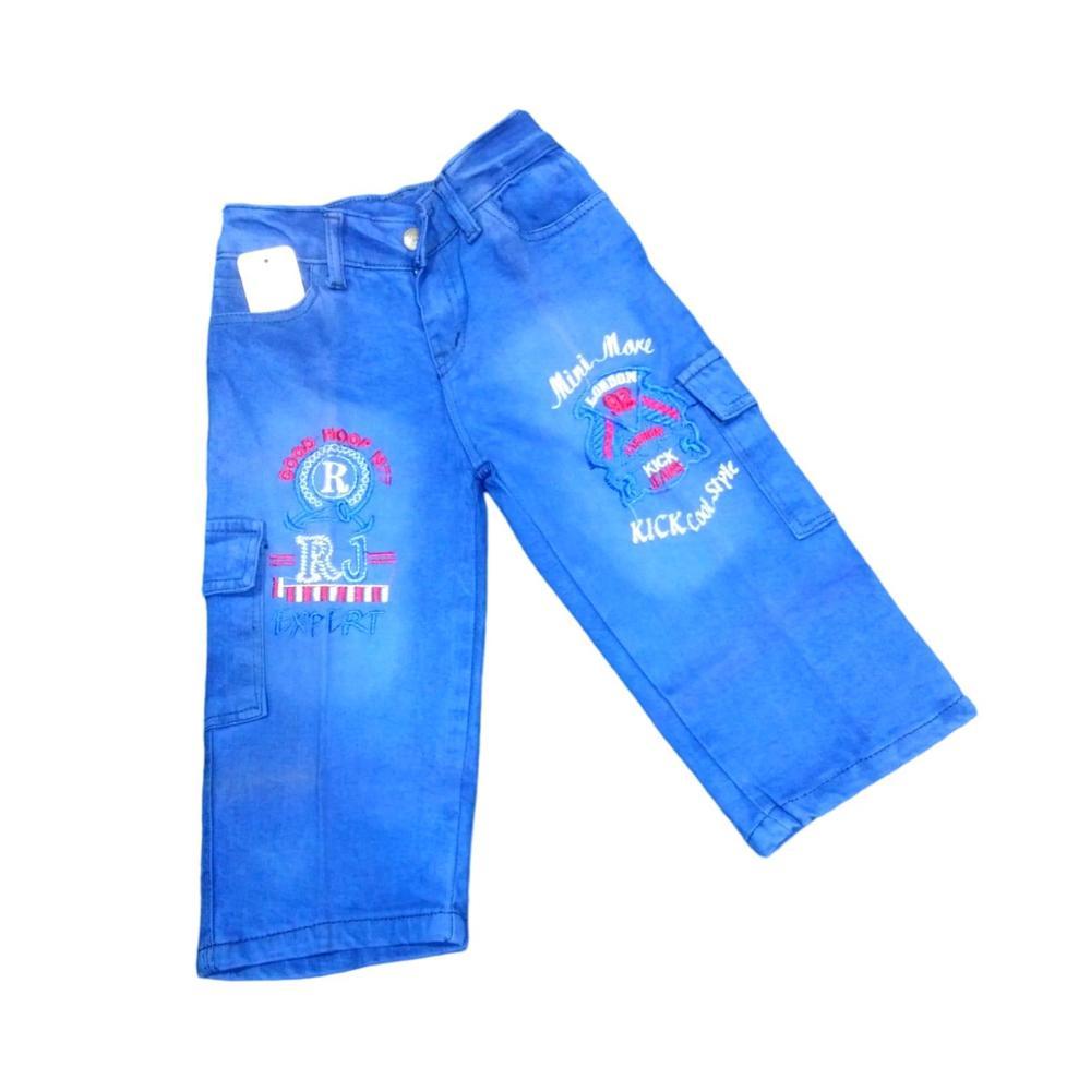 Boy's Stitched Cotton Jeans