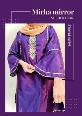 2 Pcs Women's Stitched Silk Plain Suit