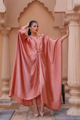 1 Pc Women's Stitched Silk Plain Kaftan