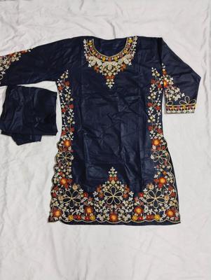 2 Pcs Women's Stitched Cotton Lawn Embroidered Shirt And Trouser