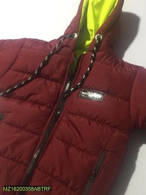 1 Pc Boy's Stitched Polyester Quilted Plain Puffer Jacket