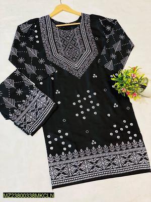 2 Pcs Women's Stitched Linen Printed Suit