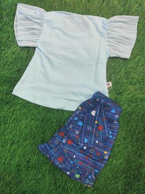 Baby Girl's Blended Shirt With Cotton Shorts