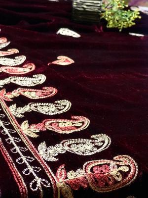 Women's Velvet Embroidered Shawl