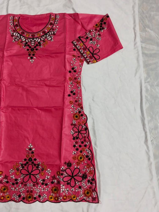 2 Pcs Women's Stitched Cotton Lawn Embroidered Shirt And Trouser