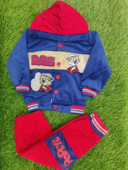 Baby Boy Corduroy Printed Shirt And Trouser Set