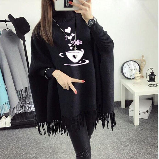 Women's Fleece Cup Printed Poncho