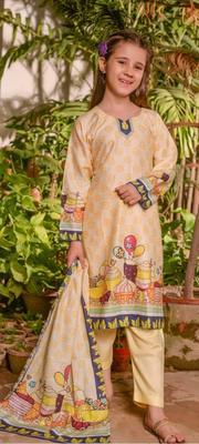 1 Pc Girl's Lawn Printed Unstitched Suit