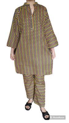 2 Pcs Women's Stitched Wool Printed Suit