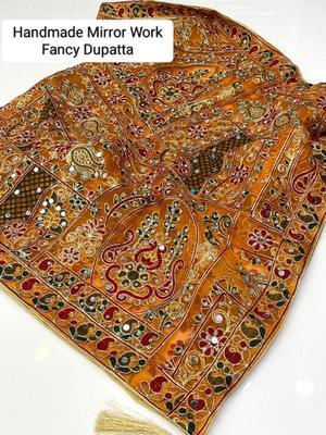 1 Pc Women's Stitched Organza Sequins Embroidered Dupatta