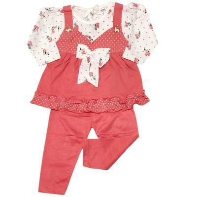 2 Pcs Baby Girl Jersey frock With Trouser