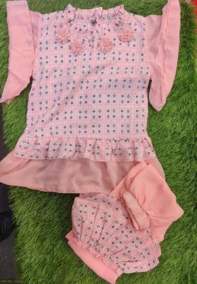 Girl's Chiffon Shirt And Trouser Set