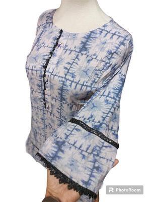 2 Pcs Women's Stitched Linen Printed Suit