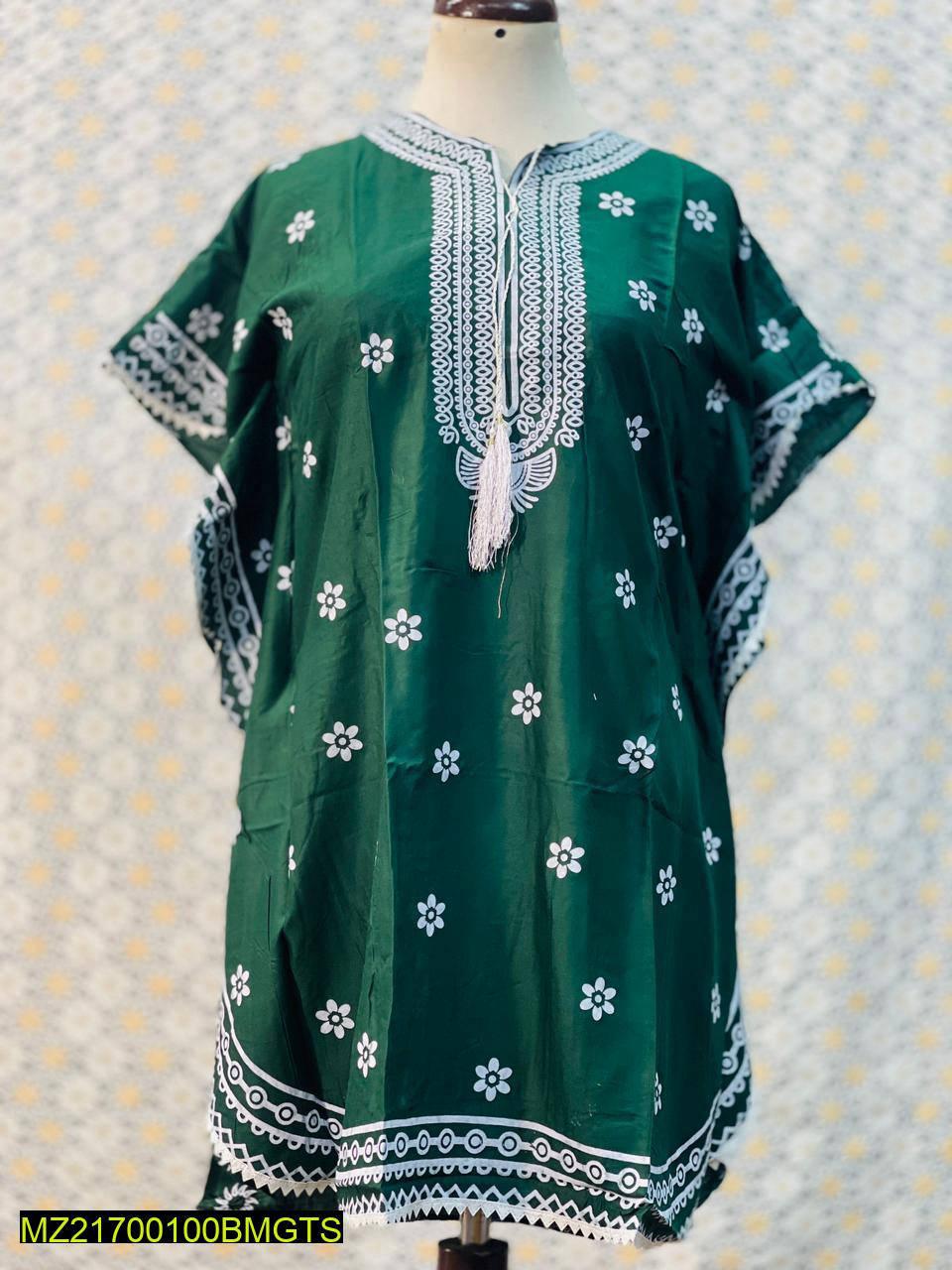 Kaftan Style Stitched Linen Frock