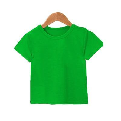 Kid's Stitched Cotton Jersey Plain T-Shirt