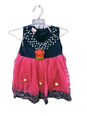 Baby Girl's Net Printed Frock And Shorts Set