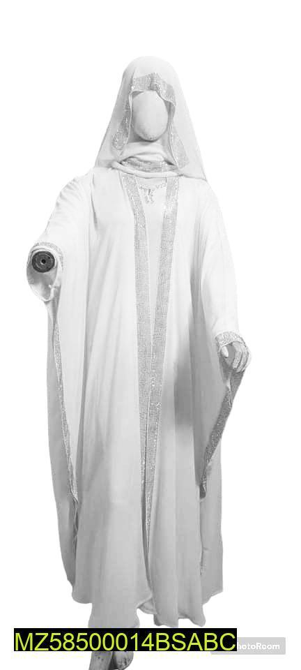 1 Pc Women's Stitched Chiffon Plain Abaya