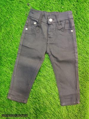 Boy's Stitched Cotton Plain Pants