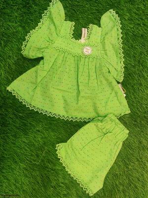 Baby Girl's Lawn Frock And Trouser Set