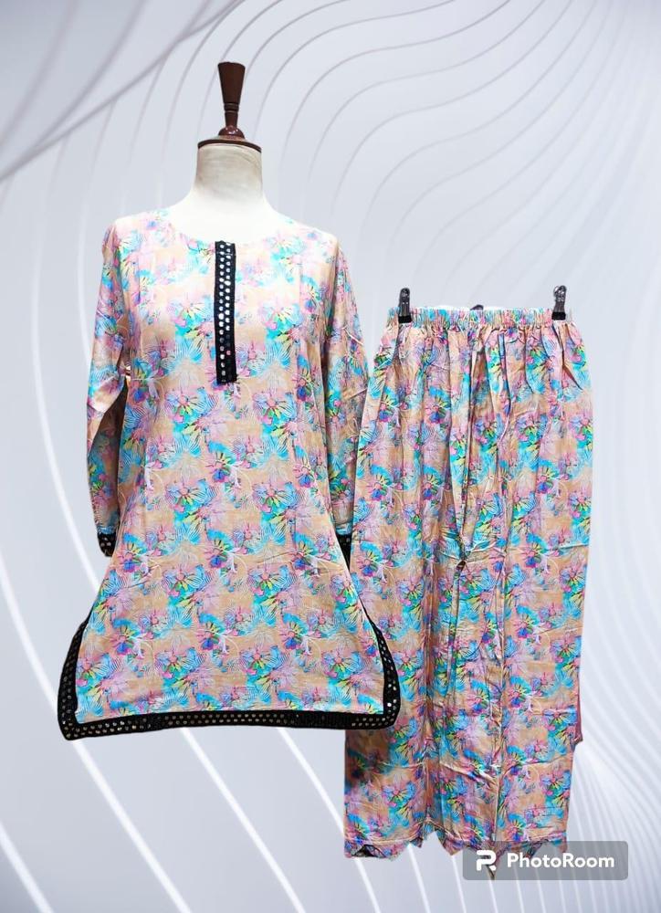 2 Pcs Women Stitched Lawn Printed Suit