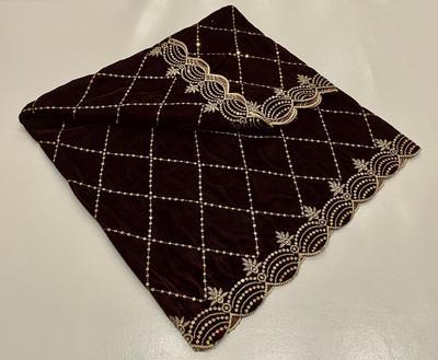 Women's Velvet Embroidered Border Shawl