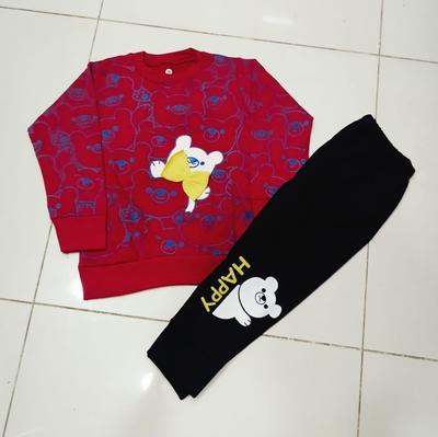 2 Pcs Boy's Cotton Printed Tracksuit