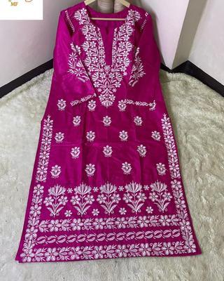 1 Pc Women's Stitched Cotton Embroidered Kurta