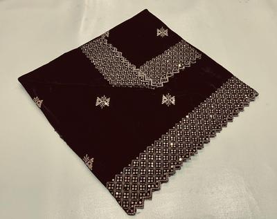 Women's Velvet Embroidered Border Shawl