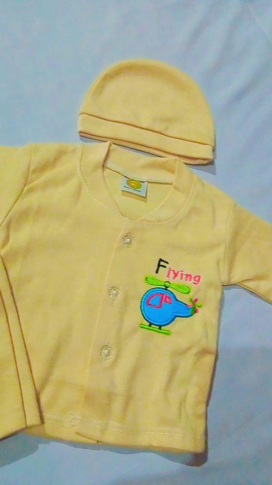 3 Pcs Kid's Stitched Fleece Printed Shirt And Trouser Set