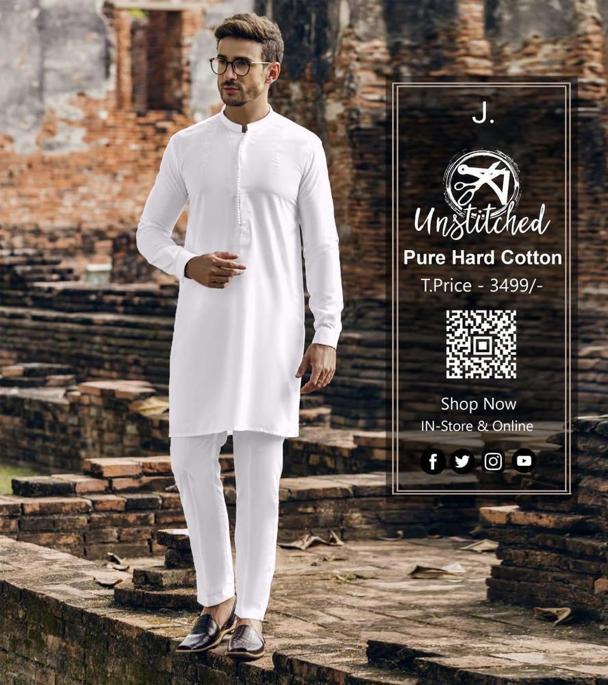 Men’s Unstitched Paper Cotton Plain Suit