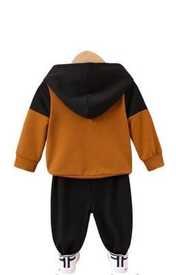 2 Pcs Boy's Micro Printed Hoodie Tracksuit