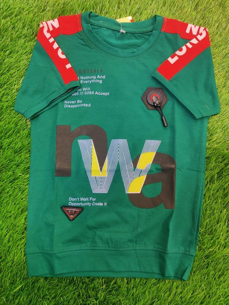 Boy's Stitched Blended Printed T-Shirt