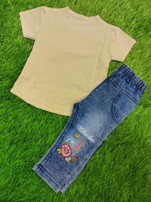 Baby Girl's Blended Shirt With Jeans Pent