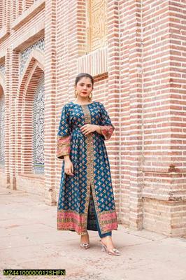 2 Pcs Women's Stitched Cotton Printed Maxi Suit