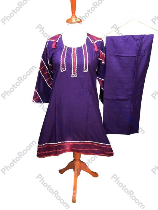 2 Pcs Women's Stitched Linen Printed Suit