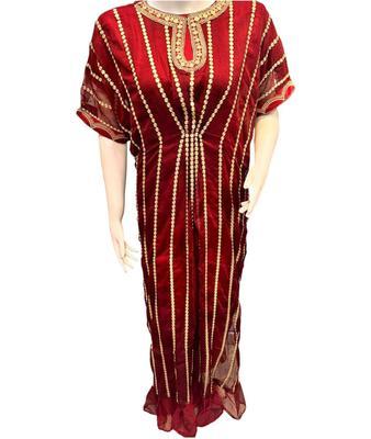 3 Pcs Women's Stitched Chiffon Sequins Embroidered Kaftan