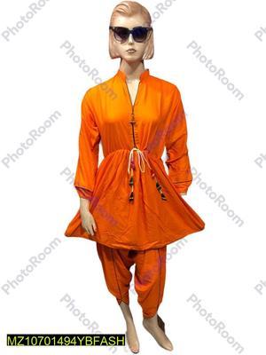 2 Pcs Women's Stitched Linen Suit