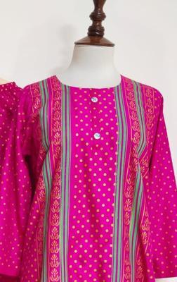 2 Pcs Women's Stitched Lawn Printed Suit