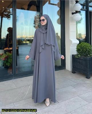 Georgette Plain Abaya With Stoller