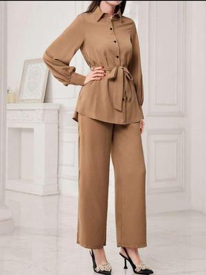 2 Pcs Women's Stitched Georgette Plain Shirt And Trouser