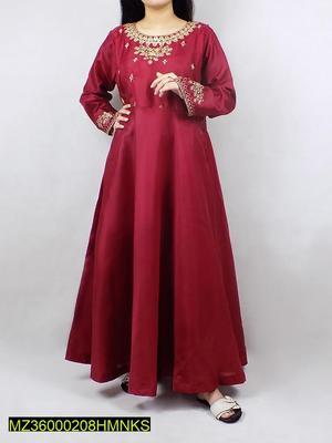 2 Pcs Women's Stitched Silk Embroidered Suit