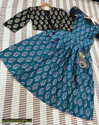 2 Pcs Women's Stitched Cotton Lawn Printed Shirt And Koti