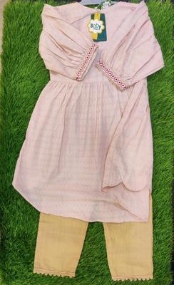 Girl's Cotton Embroidered Shirt And Trouser Set