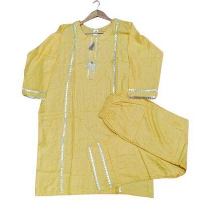 2 Pcs Women Stitched Linen Embroidered Suit