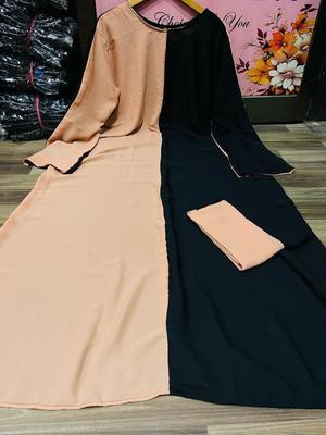 Georgette Plain Abaya With Stoller