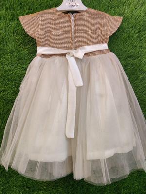 1 Pc Girl's Stitched Net Embroidered Frock